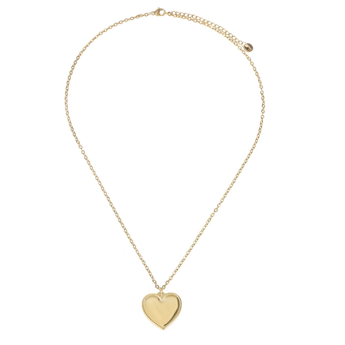 The Jewellery Club - Liz heart necklace gold - Ketting - Dames ketting - Stainless steel - Hart- Goud - 45 cm