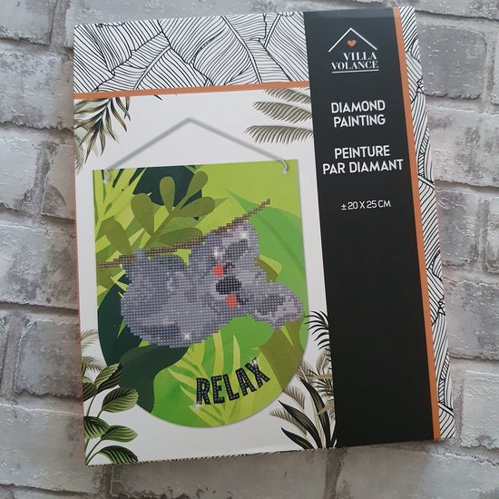 Peinture Diamond , kit DIY , 20x25 cm, Bannière, Koala