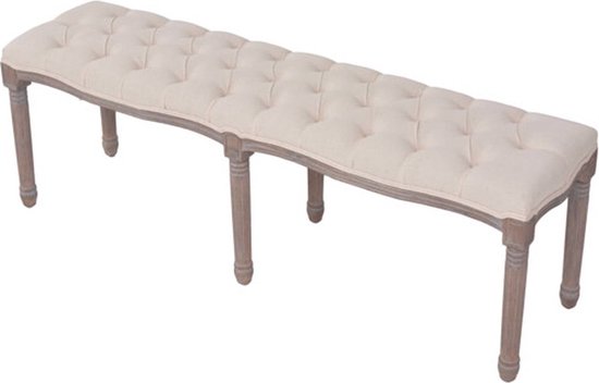 Canapé Antique The Living Store - Rembourré - 150 x 40 x 48 cm - Blanc crème