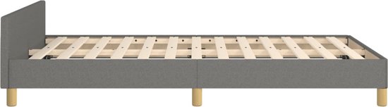 vidaXL - Bed met opbergruimte - Hydraulische - Donkergrijs - Stof - 100x200 cm | Leen Bakker vidaXL - Bed met opbergruimte - Hydraulische - Donkergrijs - Stof - 100x200 cm | Leen Bakker