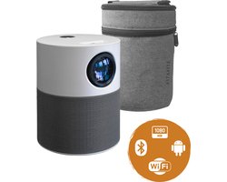 Astarite Ultra+ Smart Mini Beamer – Smart Mini Projector – Full HD 1080P – Keystone correctie – Android TV 9.0 – WiFi – 250 ANSI – 5000 lumen – Ingebouwde speakers – Wit/Grijs