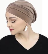 Hoofddoek wrap khaki - hoofddoek tulband - hoofddeksel - islam - chemo