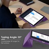 Phreeze Trifold BookCase - Geschikt voor iPad 10e Generatie - 10.9 Inch 2020 Hoes - Hoesje met Standaard en Pen Houder - Paars
