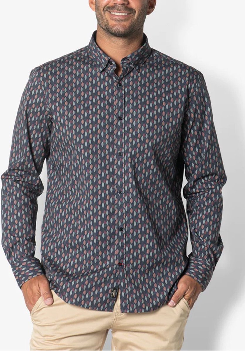 Twinlife Heren Shirt Print Geweven - Overhemd - Comfortabel - Regular Fit - Karaf - 3XL