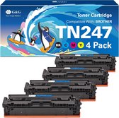 G&G TN247 XL Toner geschikt voor Brother TN-247 TN-247CMYK TN-243 TN-243CMYK - Multipack 4 Kleuren