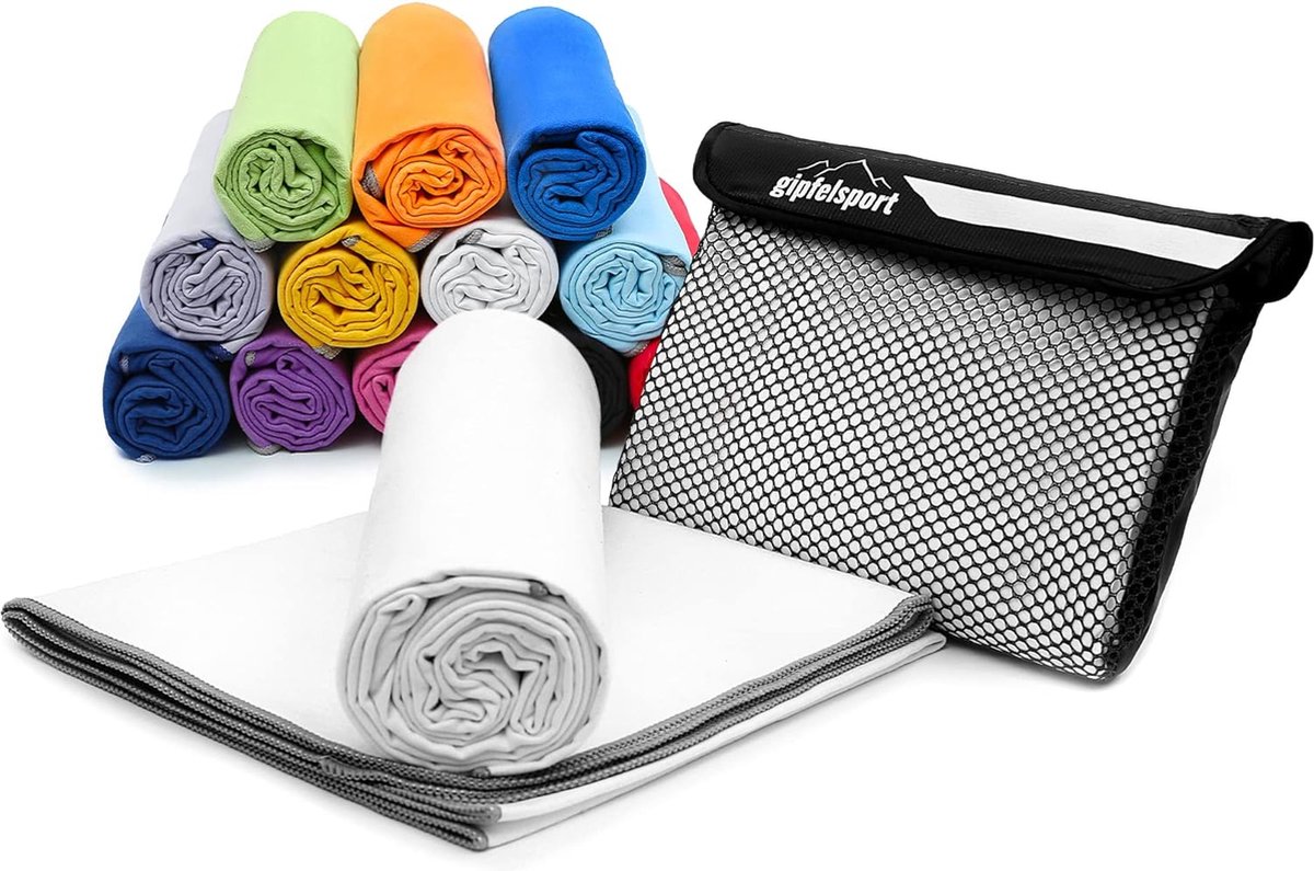 Microvezel handdoek, voor sauna, fitness en sport - strandhanddoek, sporthanddoek - 80x40cm - Wit