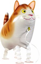 Ballon in de vorm van een rood bruine kat - kat - poes - folie ballon - dier - huisdier - decoratie