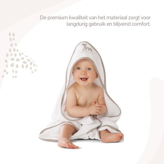 Sophie de giraf Badcape Baby - Badponcho - Kraamcadeau - Babyshower cadeau - Katoen/Polyester - 75 x 75 cm - Vanaf 0 maanden van Sophie de Giraf. — afbeelding 4