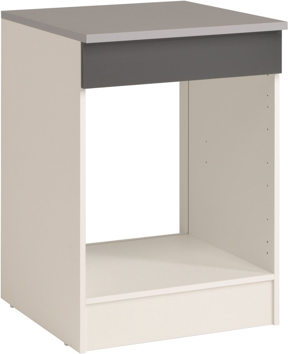 Hoogglans Grijze Onderkast Eko 60 Cm Voor Geïntegreerde Oven En Kookplaat - Parisot - Keuken Onderkast - Grijs - Spaanplaat