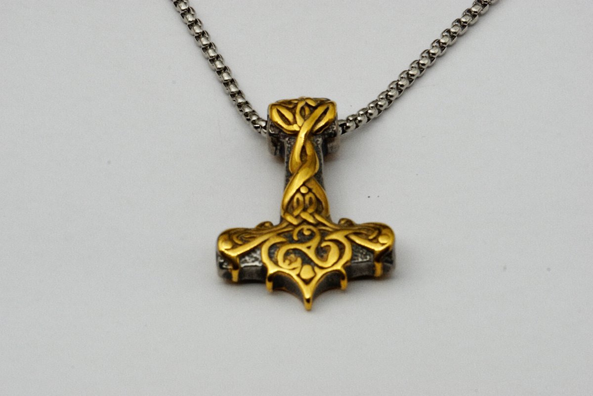 [Two Ravens] - Viking Sieraden - Thor Ketting - Thor Hamer Hanger - Donar's Hamer - Asatru