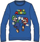 Super Mario t-shirt - blauw - Maat 110 / 5 jaar
