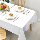 Glad tafelkleed, vlekbestendig tafelkleed met lotuseffect, lichtgewicht, waterafstotend, tafellinnen, wit, 100 x 100 cm