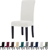 Set van 4 stretchstoelhoezen voor eetkamerstoelen, afneembare wasbare stoelhoezen, elastische stoelhoezen voor stoelen voor hotel, keuken, restaurant, wit
