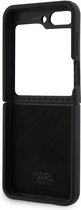 Samsung Galaxy Z Flip 5 Bookcase hoesje - Karl Lagerfeld - Effen Zwart - Silicone