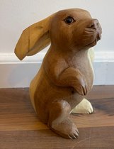 Handgemaakte - Suar houten - konijn - klein