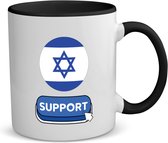 Akyol - support israël koffiemok - theemok - zwart - Israël - mensen die liefde willen geven aan israel - degene die van israël houden - supporten - oorlog - verjaardagscadeautje - gift - geschenk - kado - 350 ML inhoud