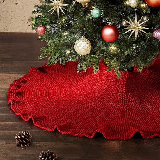 Couverture de sapin de Noël de 122 cm, jupe de sapin de Noël, blanc, rouge,  couverture... | bol