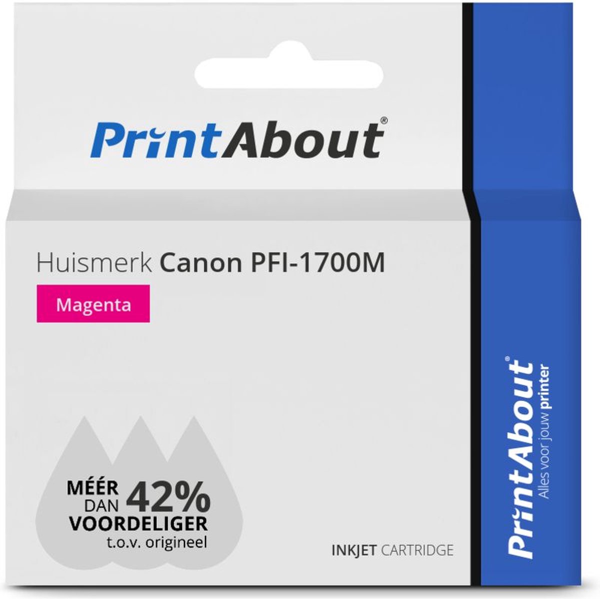 PrintAbout huismerk Inktcartridge PFI-1700M Magenta geschikt voor Canon