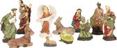 Petites figurines de crèche/figurines de Noël - set 11x pcs - jusqu'à 5 cm - polyrésine
