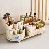 Make-uporganizer, 360 graden draaibare cosmetica-organizer, cosmetische opbergdoos voor dressers, badkamer, slaapkamer, eenvoudige, lichte luxe make-uptafel-organizer