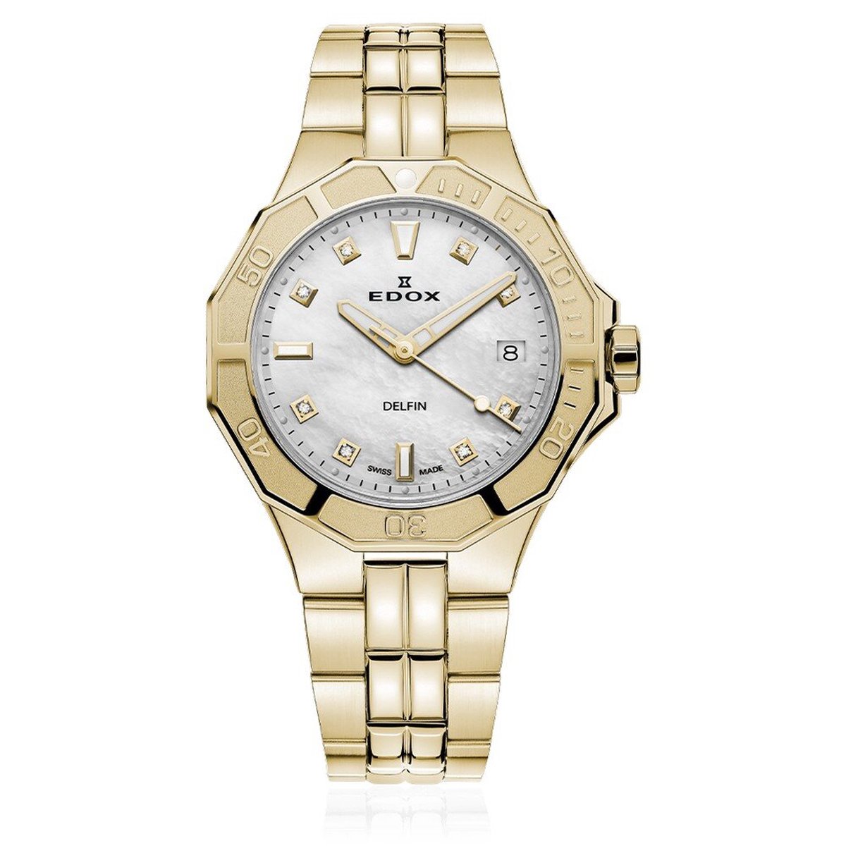 EDOX Delfin The Original Diver Lady Diamonds 53020-37JM-NADD vrouwen horloge