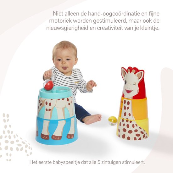Sophie de giraf Reuze Stapeltoren - Kinderspeelgoed - Kraamcadeau - Babyshower cadeau - Vanaf 10 maanden - Tot 56 cm hoog - 5-Delig van Sophie de Giraf. — afbeelding 4