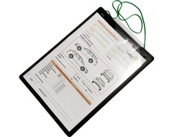 12x EXXO-HFP # 09868 - Werkplaats/Produktie Opdracht Map - Formaat A4 - Onbreekbaar Polyprop Volkunststof - Autosleutelvak - Zwart