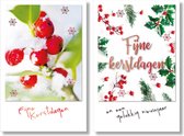 MGPcards - 2 doosjes à 10 Luxe dubbele wenskaarten - Kerst/Nieuwjaar - Foliebewerking - Witte envelop - 10.5 x 16 cm - 2 Motieven per doosje