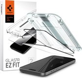 Geschikt voor Spigen Apple iPhone 15 Plus EZ Fit GLAS.tR Screen Protector - Zwart