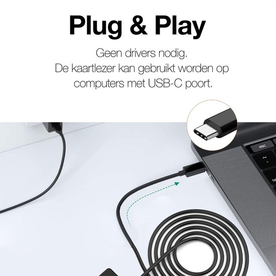 eID Kaartlezer USB-C België - Mac & Windows - Belgische Identiteitskaart - ID card reader