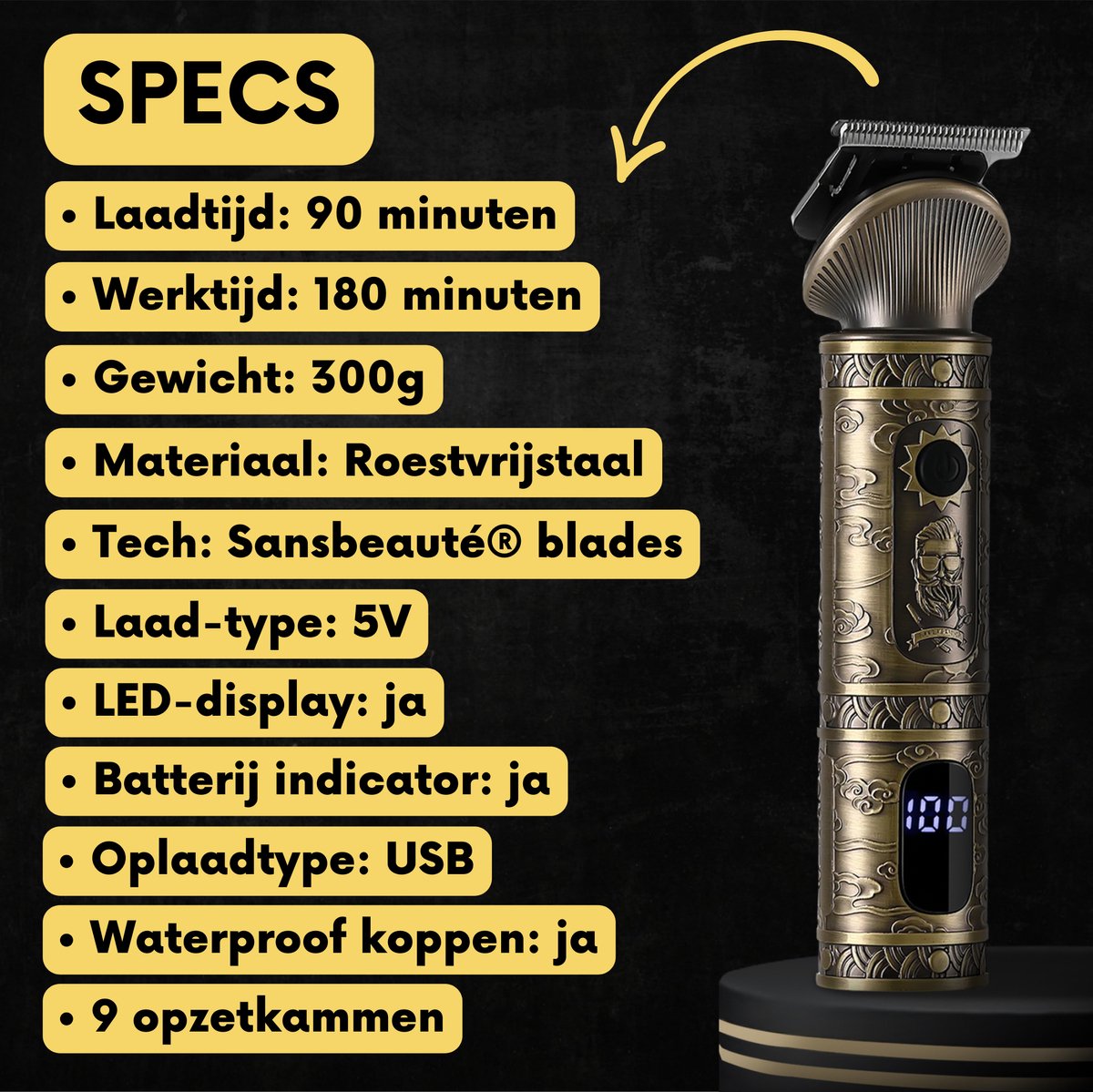 Sansbeauté 6-in-1 Baardtrimmer Mannen thumbnail 6