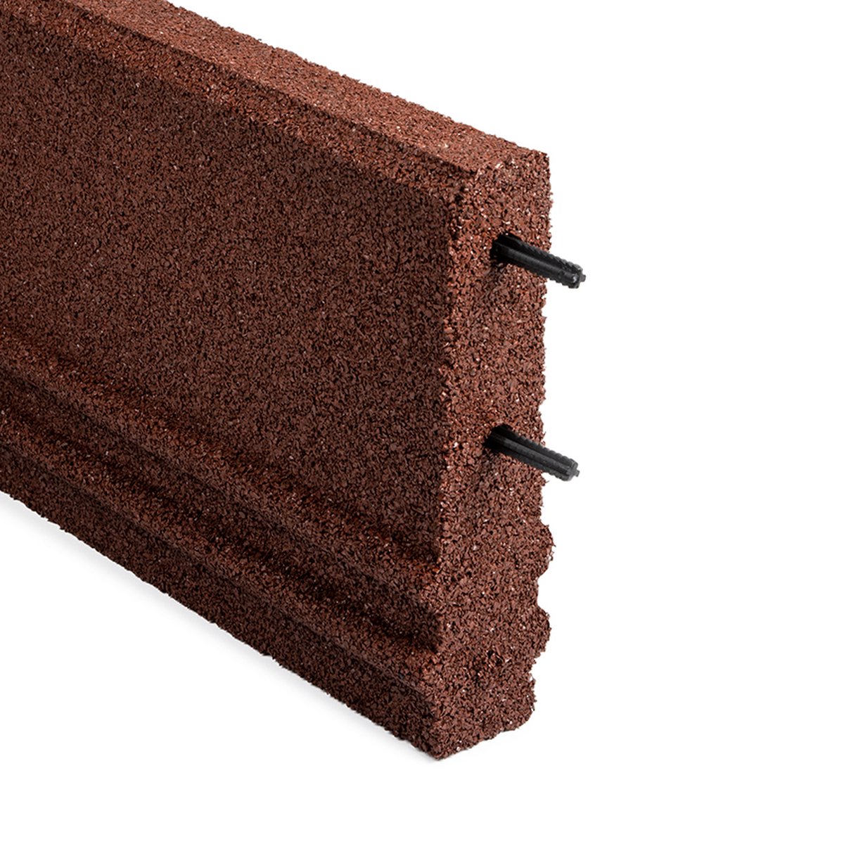 Rubbermagazijn - Opsluitband rood - 100x25x5cm - Gazonomranding - Gerecycled rubber - Lange levensduur