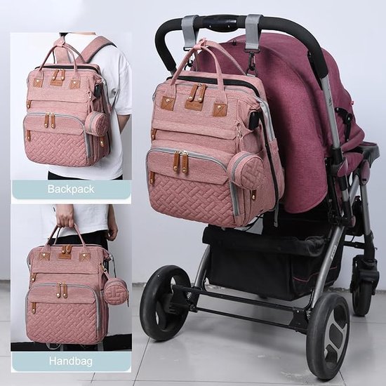 Sac à Dos à Langer Bébé - Grande Capacité 20L - Matelas à Langer Pliable 70x30 Cm - Étui Isotherme Et Port USB - 10