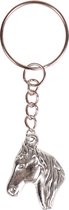 Sleutelhanger/Tashanger - Hangertje Paardenhoofd zilverkleurig 2,8x2,3cm