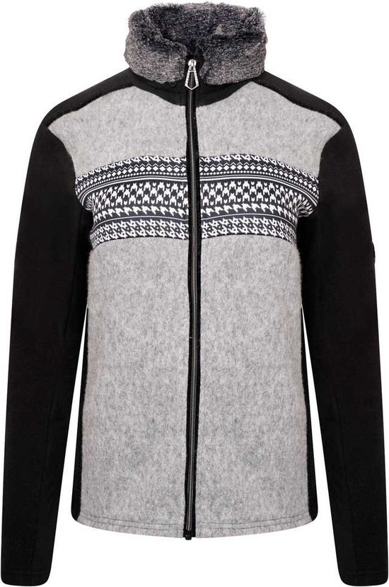 De Dare2B Engross Luxe sweater - wintersportpully - dames - hele rits - met rand van imitatiebont - Grijs