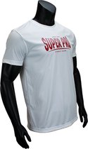 Super Pro Stripes Sports Shirt DryFit T-Shirt Wit/ Rouge - XL