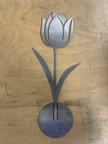 Metalen bloemen - De tulp - Cortenstaal decoraties