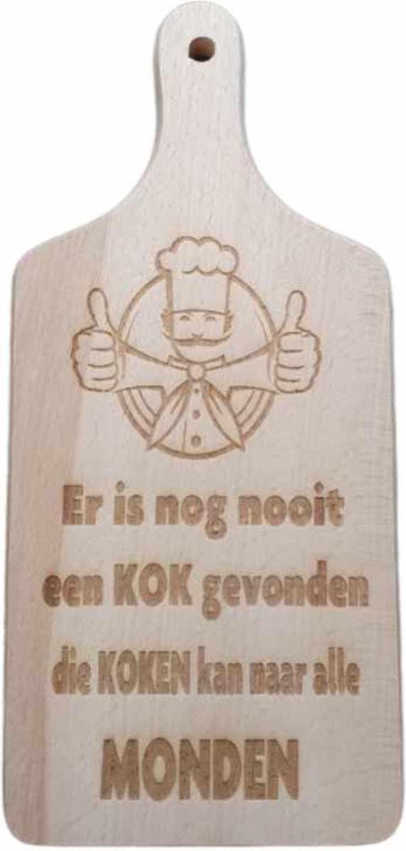Houten snijplank - serveerplank kok - keuken - tekst - koken