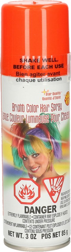 Teinture capillaire Smiffys Carnival - rouge - bombe aérosol - 125 ml -  laque pour cheveux