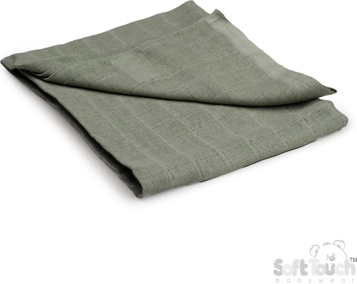 Goedkoopste Soft Touch Hydrofiele Doek Unisex 71 x 71 CM Sage Green (Saliegroen) MS01-SG