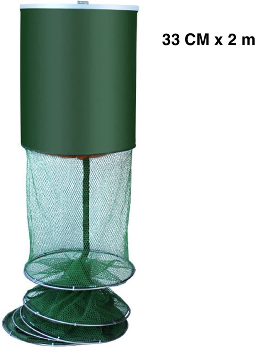 Leefnet - Visnet - Bewaarnet - Vissen - Rond - Groen - 33 cm x 2 m