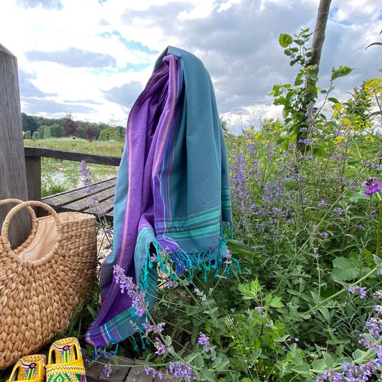 Fashion4wellness Kikoy Strandlaken Kilima DUBBEL STRANDLAKEN - HANDMADE IN KENYA - 95 x 170 cm