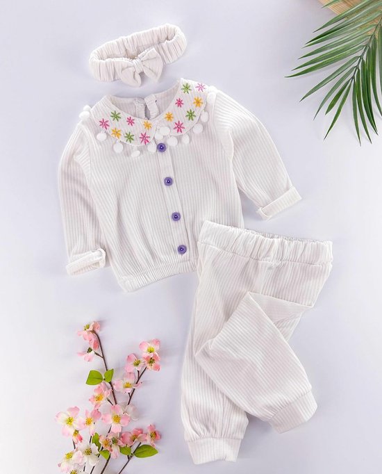 Babysetje 3-delig - Newborn kleding set/ meisje - kraamcadeau - babykleding - babykleertjes