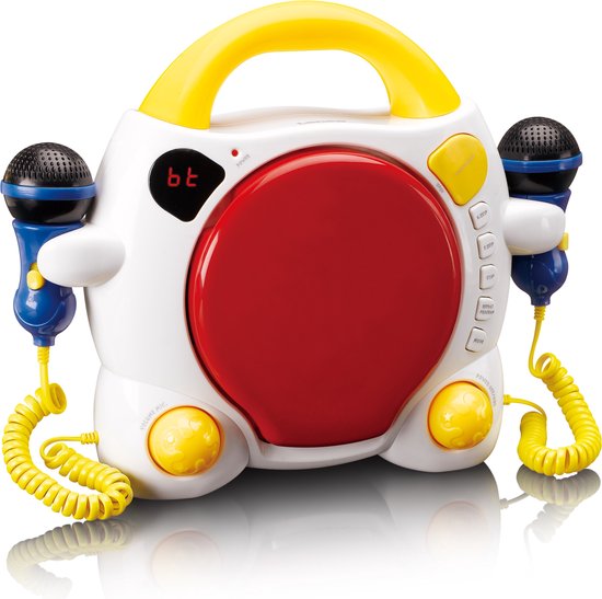 Lenco Karaokeset voor Kinderen – Draagbare CD-speler met Microfoons – Stickerblad om zelf te versieren — afbeelding 5