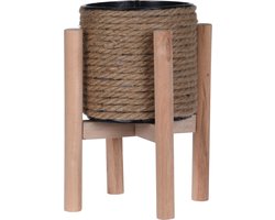 Bloempot met touwafwerking op standaard 23cm