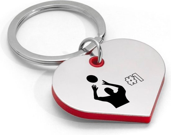 Akyol - volleybal sleutelhanger hartvorm - Volleybal - sporters - cadeau