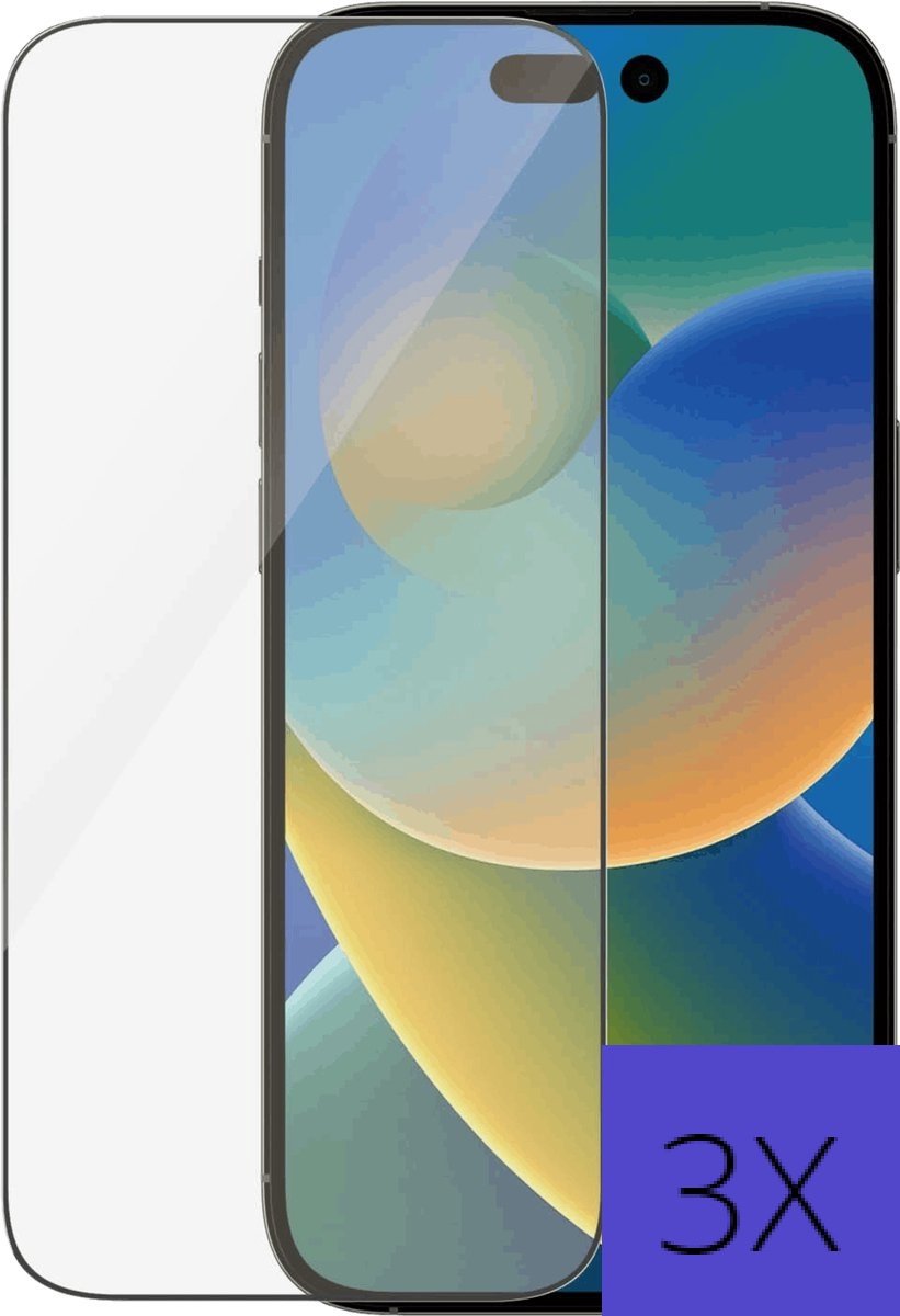 Screenprotector Iphone 14 pro – Tempered Glass - Beschermglas - 3X