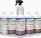 Tergeo Cleaners Pakket + Applicatieflacon - Schoonmaakmiddelen - Schoonmaken - Hout reinigen - Beton reinigen - Cementsluierverwijderaar - Dakpannen reinigen - Gevelreiniger - Terrasreiniger groenaanslag - Tegelreiniger