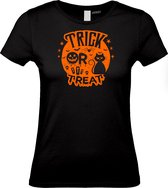 Dames T-shirt Trick Or Treat Cat | Halloween Kostuum Volwassenen | Halloween | Foute Party | Zwart dames | maat XL