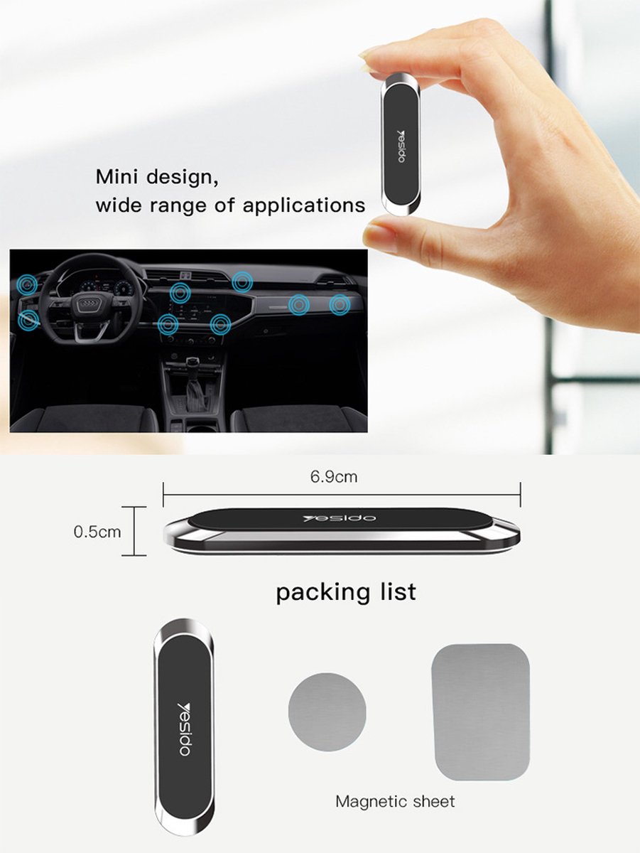 Magneet Telefoonhouder Auto - Magnetisch - Dashboard - Magnetic - Magnetisch Plaatje - Auto Telefoonhouder van Merkloos / Sans marque — cadeau in Telefoon & Tablet - foto 4
